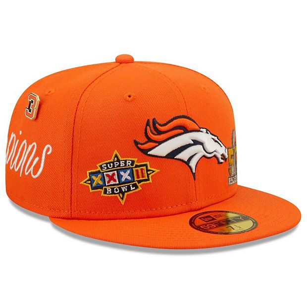 Men's New Era Orange Denver Broncos Historic Champs 59FIFTY Fitted Hat