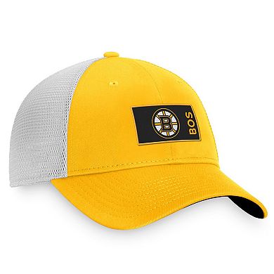 Men's Fanatics Branded Gold/White Boston Bruins Authentic Pro Rink Trucker Snapback Hat