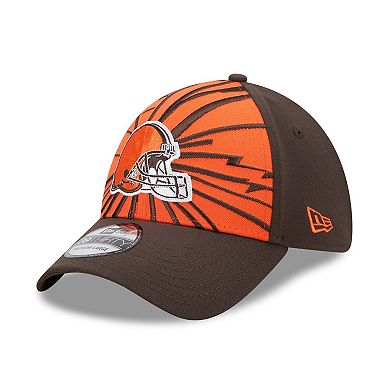 Men's New Era Orange/Brown Cleveland Browns Shattered 39THIRTY Flex Hat