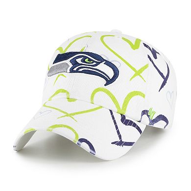 Girls Youth '47 White Seattle Seahawks Adore Clean Up Adjustable Hat