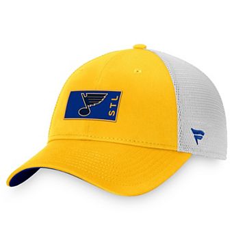 Men's Fanatics Branded Gold/White St. Louis Blues Authentic Pro Rink Trucker Snapback Hat