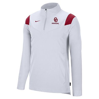 Men's Nike White Oklahoma Sooners Coach Quarter-Zip Top
