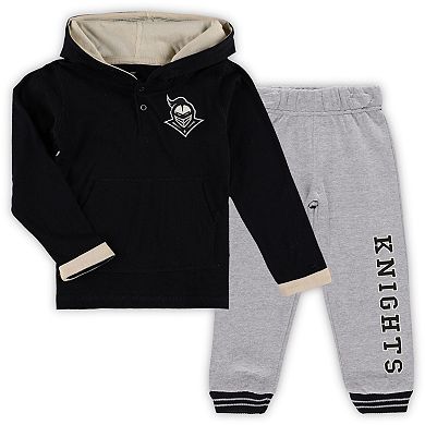 Toddler Colosseum Black/Heathered Gray UCF Knights Poppies Pullover Hoodie and Sweatpants Set