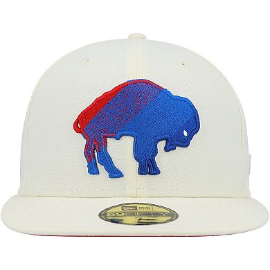 Men's New Era Cream Buffalo Bills Chrome Color Dim 59FIFTY Fitted Hat