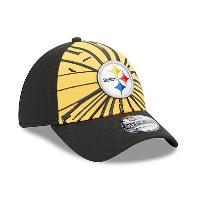 Men's New Era Gold/Black Pittsburgh Steelers Shattered 39THIRTY Flex Hat