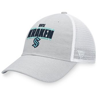 Men's Fanatics Branded Heather Gray/White Seattle Kraken Team Trucker Snapback Hat