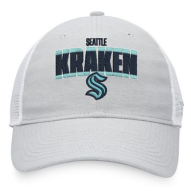 Men's Fanatics Branded Heather Gray/White Seattle Kraken Team Trucker Snapback Hat