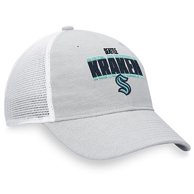 Men's Fanatics Branded Heather Gray/White Seattle Kraken Team Trucker Snapback Hat