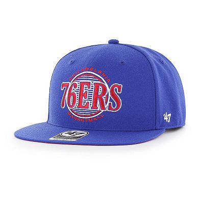 Men's '47 Royal Philadelphia 76ers High Post Captain Snapback Hat