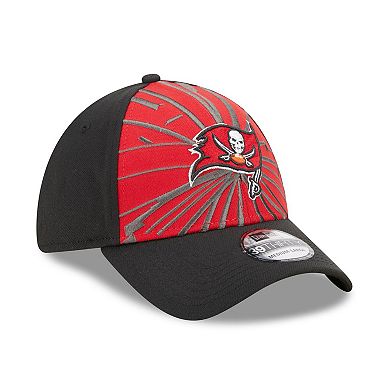 Men's New Era Red/Black Tampa Bay Buccaneers Shattered 39THIRTY Flex Hat