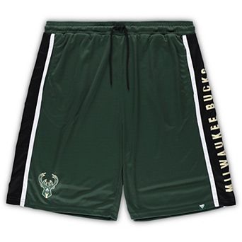 Men's Fanatics Branded Hunter Green Milwaukee Bucks Big & Tall Referee Iconic Mesh Shorts