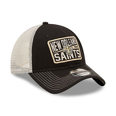 Men's New Era Black/Natural New Orleans Saints Devoted Trucker 9TWENTY Snapback Hat