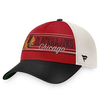 Men's Fanatics Branded Red/Black Chicago Blackhawks True Classic Retro Trucker Snapback Hat