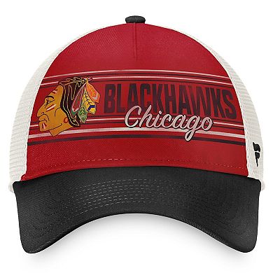 Men's Fanatics Branded Red/Black Chicago Blackhawks True Classic Retro Trucker Snapback Hat