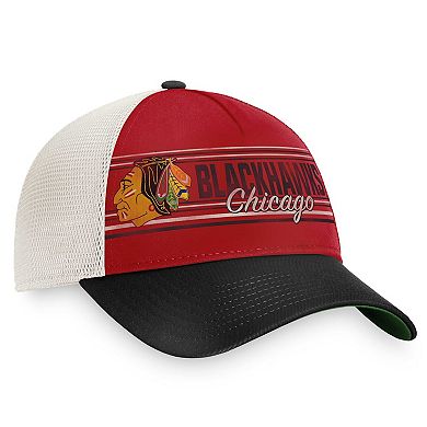 Men's Fanatics Branded Red/Black Chicago Blackhawks True Classic Retro Trucker Snapback Hat