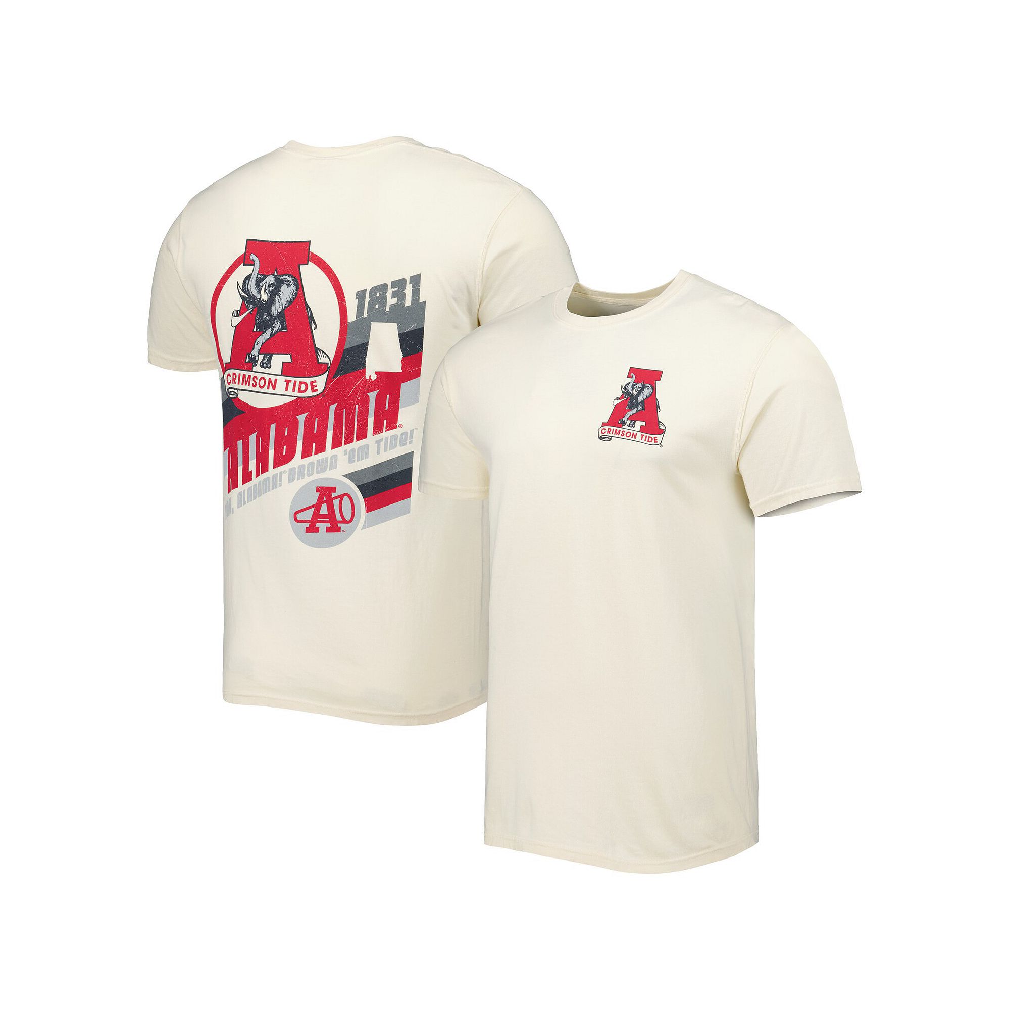 Mens Cream Alabama Crimson Tide Vault Vintage Comfort Color T-Shirt, Size: