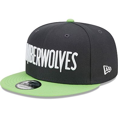 Men's New Era Charcoal/Green Minnesota Timberwolves Jersey Hook Statement Edition 9FIFTY Snapback Hat