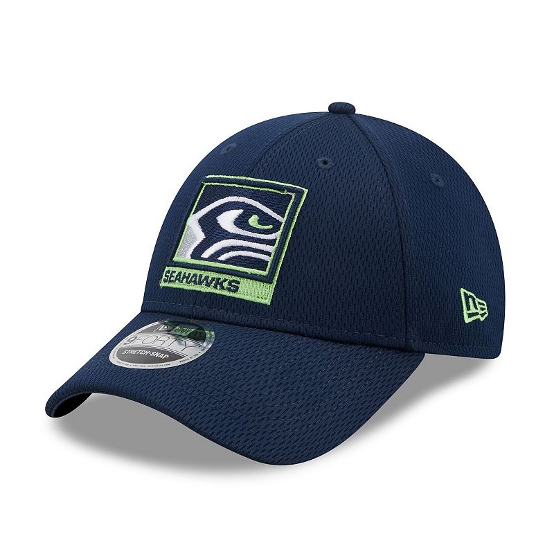 Mens New Era College Navy Seattle Seahawks Framed AF 9FORTY Snapback Hat, 