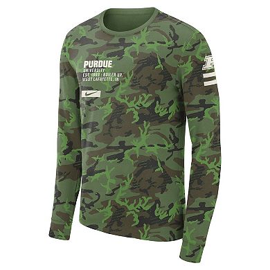 Men's Nike Camo Purdue Boilermakers Military Long Sleeve T-Shirt
