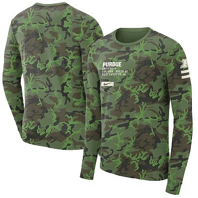 Men's Nike Camo Purdue Boilermakers Military Long Sleeve T-Shirt