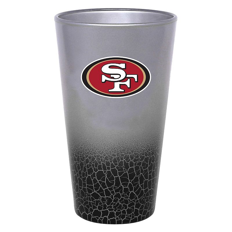 San Francisco 49ers 16oz. Crackle Pint Glass, Multicolor