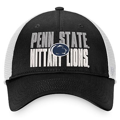 Men's Top of the World Black/White Penn State Nittany Lions Stockpile Trucker Snapback Hat