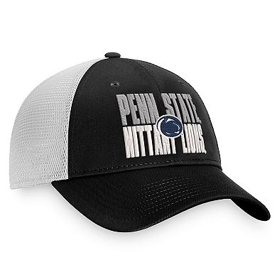 Men's Top of the World Black/White Penn State Nittany Lions Stockpile Trucker Snapback Hat