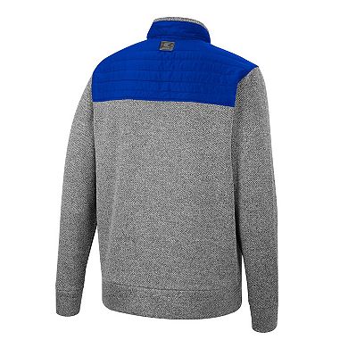 Men's Colosseum Gray/Royal Air Force Falcons Putter Herringbone Full-Zip Jacket