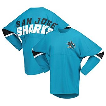 Women's Fanatics Branded Teal San Jose Sharks Jersey Long Sleeve T-Shirt