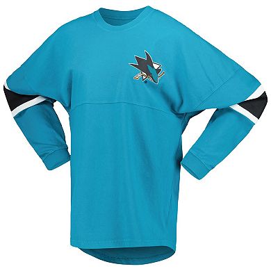Women's Fanatics Branded Teal San Jose Sharks Jersey Long Sleeve T-Shirt