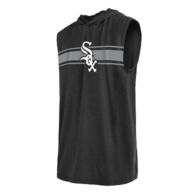 Men's New Era Black Chicago White Sox Sleeveless Pullover Hoodie