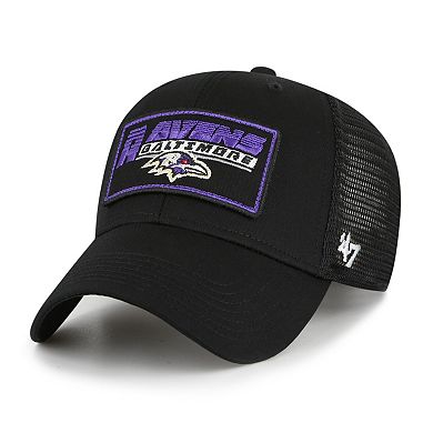Youth '47 Black Baltimore Ravens Levee MVP Trucker Adjustable Hat