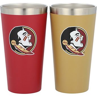 Florida State Seminoles Team Color 2-Pack Stainless Steel Pint Glass Set