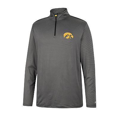 Men's Colosseum Charcoal Iowa Hawkeyes Logo Quarter-Zip Windshirt