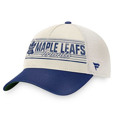 Men's Fanatics Branded Khaki/Blue Toronto Maple Leafs True Classic Retro Trucker Snapback Hat