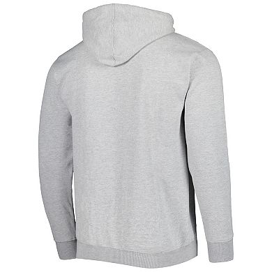 Men's Fanatics Branded Heather Gray Chicago Bulls Wordmark French Terry Pullover Hoodie