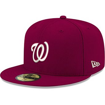Men's New Era Cardinal Washington Nationals White Logo 59FIFTY Fitted Hat