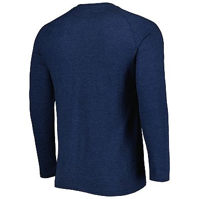 Men's Concepts Sport Heather Navy Milwaukee Brewers Inertia Raglan Long Sleeve Henley T-Shirt