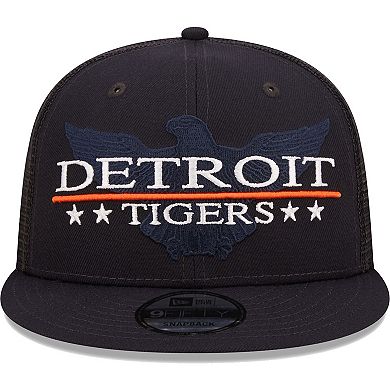 Men's New Era Navy/Black Detroit Tigers Patriot Trucker 9FIFTY Snapback Hat
