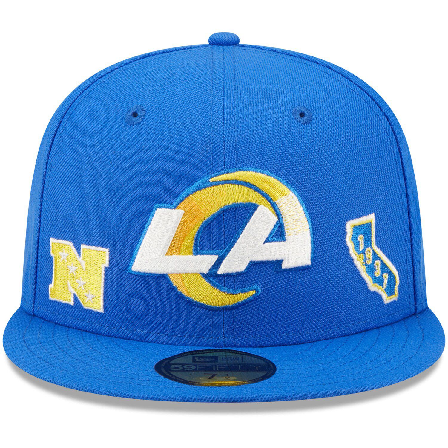 Men's New Era Royal Los Angeles Rams Identity 59FIFTY Fitted Hat