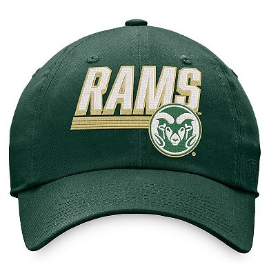 Men's Top of the World Green Colorado State Rams Slice Adjustable Hat