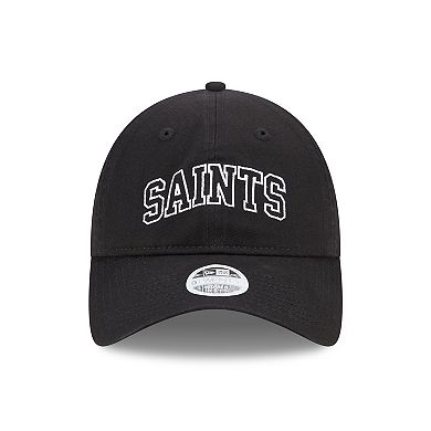 Women's New Era Black New Orleans Saints Collegiate 9TWENTY Adjustable Hat