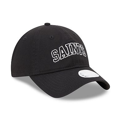 Women's New Era Black New Orleans Saints Collegiate 9TWENTY Adjustable Hat