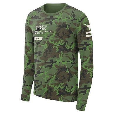 Men's Nike Camo Texas Longhorns Military Long Sleeve T-Shirt