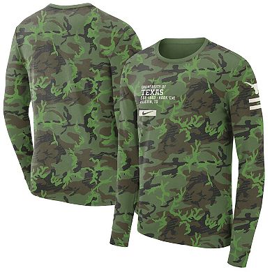 Men's Nike Camo Texas Longhorns Military Long Sleeve T-Shirt