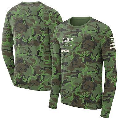 Men's Nike Camo Villanova Wildcats Military Long Sleeve T-Shirt
