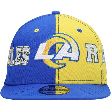 Men's New Era Royal/Gold Los Angeles Rams Team Split 9FIFTY Snapback Hat