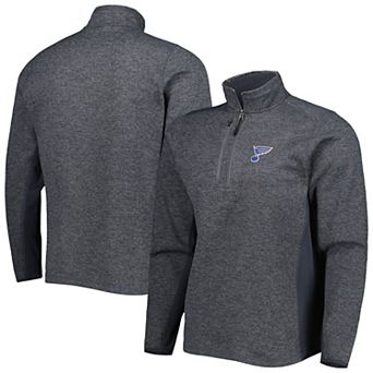 Men's Antigua Heathered Charcoal St. Louis Blues Course Quarter-Zip Jacket