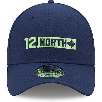 Men's New Era College Navy Seattle Seahawks 12 North Collection 39THIRTY Flex Hat