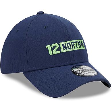 Men's New Era College Navy Seattle Seahawks 12 North Collection 39THIRTY Flex Hat